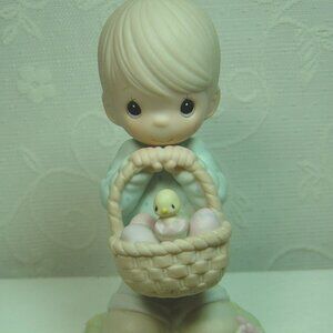 Precious Moments figurine-"Wishing you a Basket Full of Blessings"--1987